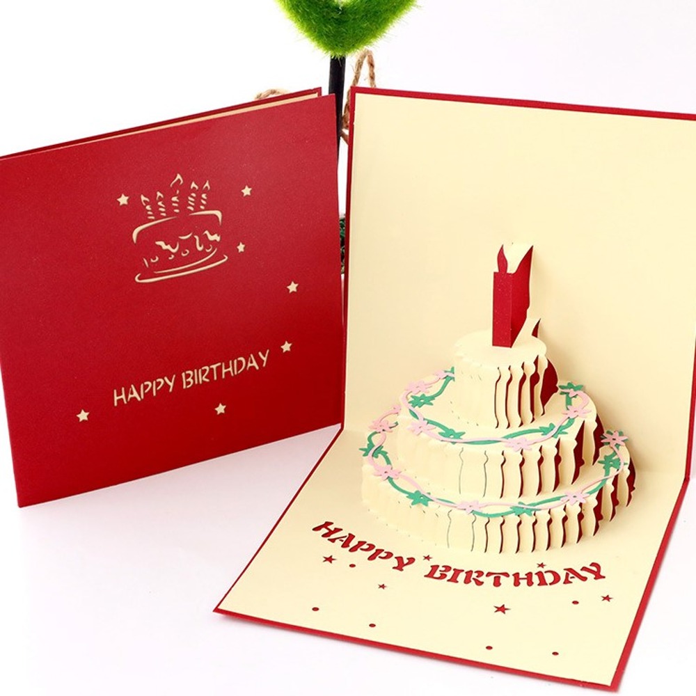 ﻿생일 케이크 3D 입체 카드