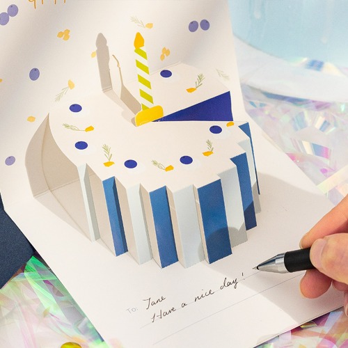 축하 케이크 3D 편지 카드