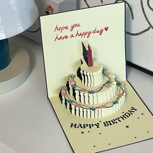 ﻿생일 케이크 3D 입체 카드